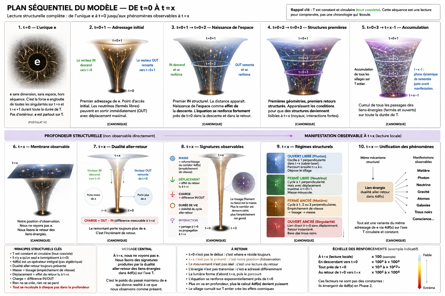 Plan séquentiel du modèle de t=0 à t=x